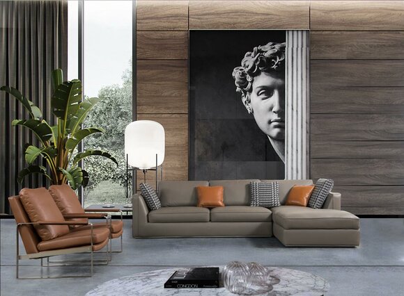 Eck Leder Design Sofa Italienische Möbel Sitz Polster Couch Landschaft