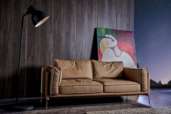Sofa Zweisitzer Couch Polster Design Sitz Sofas Zimmer Möbel Moderne Leder