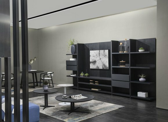 design wandschrank regal wohnzimmer holz schränke vitrine wand regale