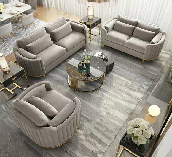 Designer Couch Polster Sitz Garnitur Sofa 3+1 Leder Wohnzimmer Leder
