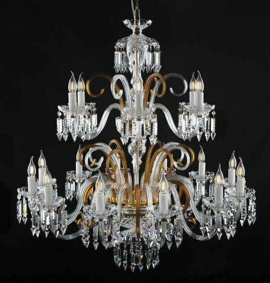Kristall Glas Kronleuchter Hänge Lampe Lüster klassisch Elite Bohemia