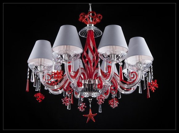 Kronleuchter Antik Stil rote Leuchte Decken Lampen Luster Lampe