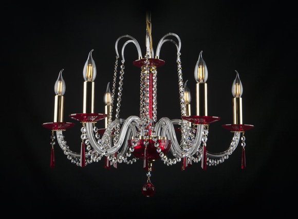 Kronleuchter Antik Stil Leuchte rote Leuchte Decken Lampen Luster