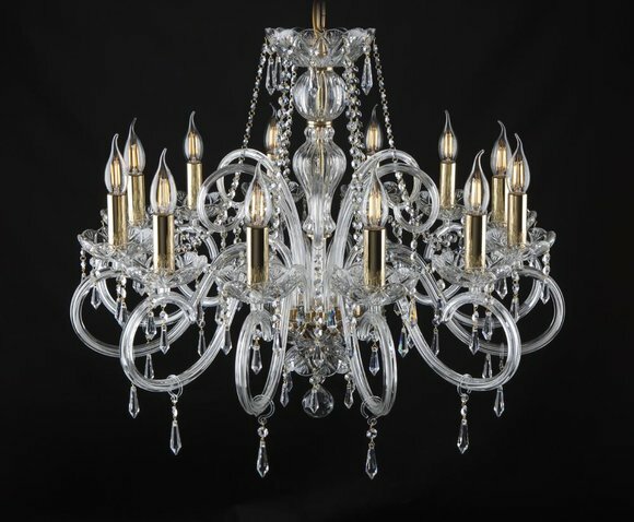 Luster Kristall Kronleuchter Lampe Leuchte Deckenleuchte Bohemia