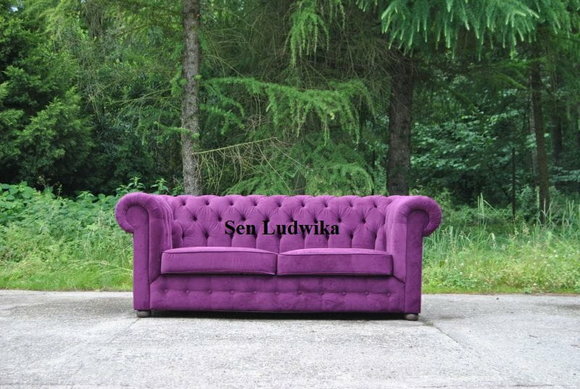 XXL Design Sofa Couch Polster 3 Sitzer Chesterfield Englische Samt Couchen