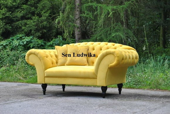 Chesterfield 2 Sitzer Couch Polster Textil Samt Couchen Wohnzimmer Sofa