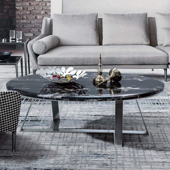 Couch Tisch Rund Tische Runde Sofa Neu Metall Glas Beistell Designer