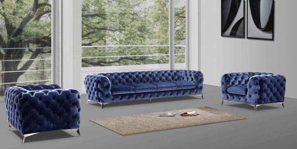 Sofa Chesterfield Couch Polster Garnitur Textil 2+1 designer Couchen Set