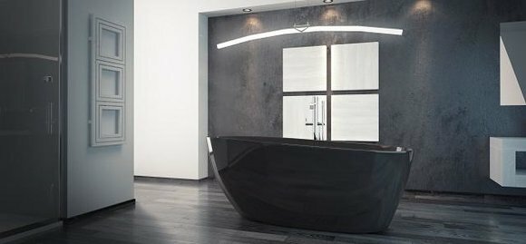 Schwarze LUXUS Design Freistehende Badewanne Wanne Bad Badewannen