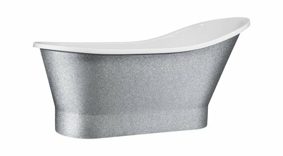 Exclusive Badewanne Silber Bade Wannen freistehende Acrylwanne Design