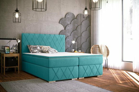 Komplett Set Matratze & Topper Boxspring Bett Luxus Polster 140x200cm