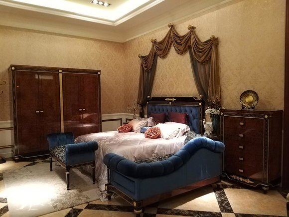 Bett + 2x Nachttische 3tlg. Schlafzimmer Set Italienische Möbel Barock