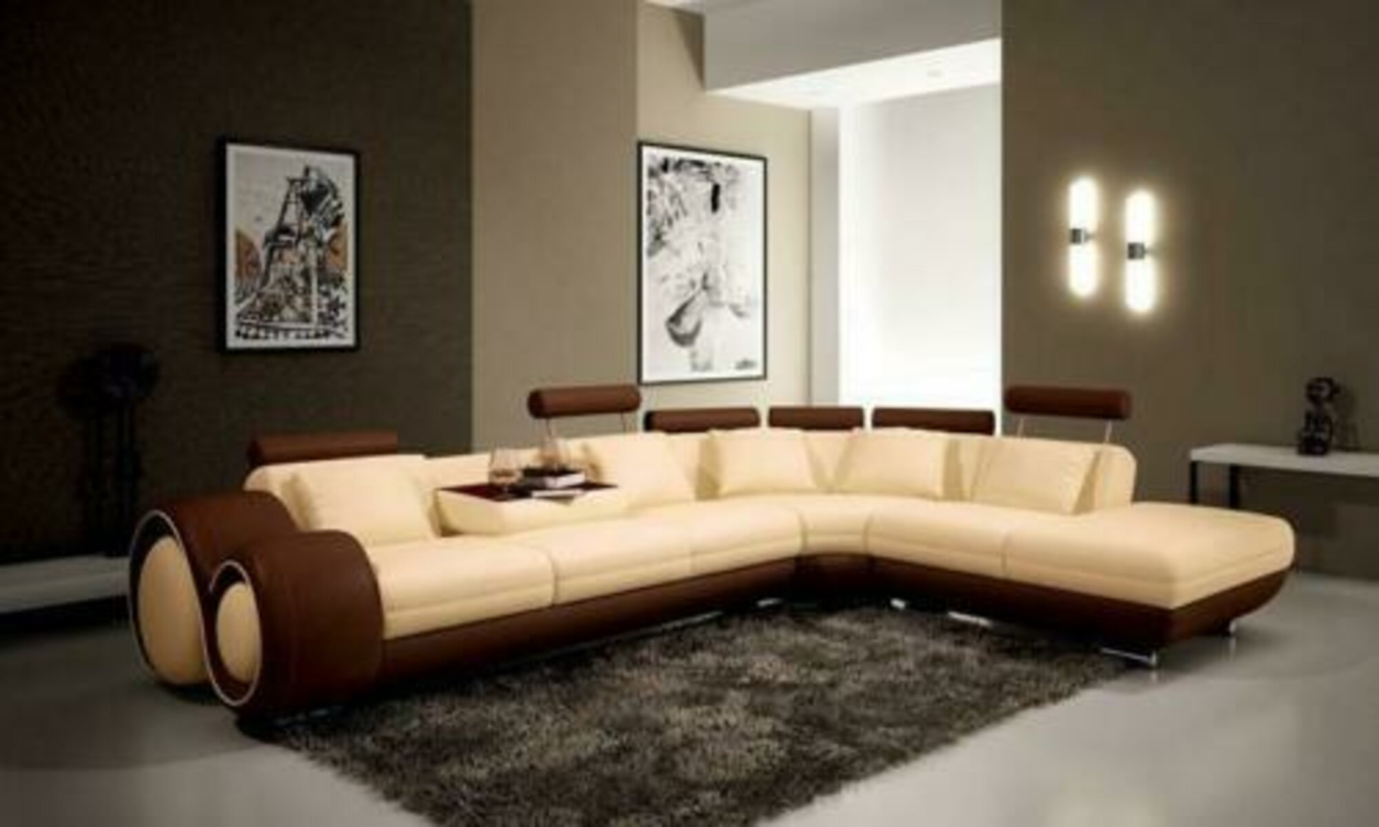 Ecksofa Sofa Couch Polster Wohnlandschaft Leder Sofas Garnitur LForm