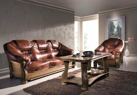Klassische Dreisitzer Couch Sofas Polster Sofa 3 Sitzer Leder Couchen