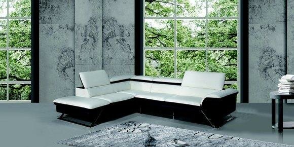 Designer Sitzpolster Ledersofa Garnitur Couch Wohnlandschaft L Form