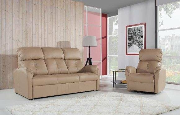 Sofagarnitur 3+2+1 Sitzer Set Sofa Polster Couch Leder Relax Elektrischer