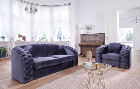 Sofa 2 Sitzer Chesterfield Design Relax Polster Couchen Zweisitzer Moderne