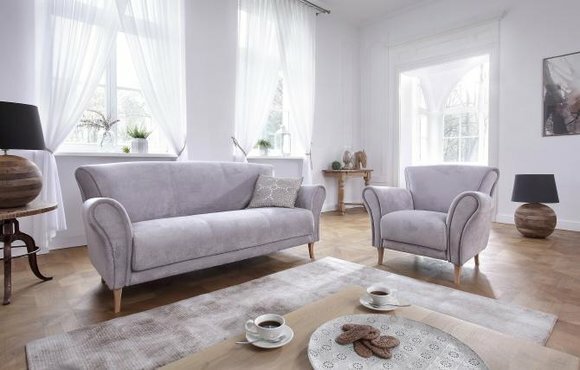 Sofagarnitur 3+1 Sitzer Sofas Couch Polster Garnitur Klassische Couchen Stoff
