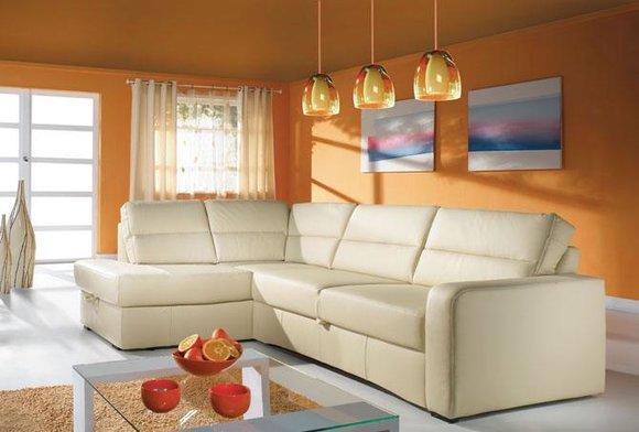 Ecksofa Wohnlandschaft Eck 100 % Leder Sofa Sitz Garnitur Moderne