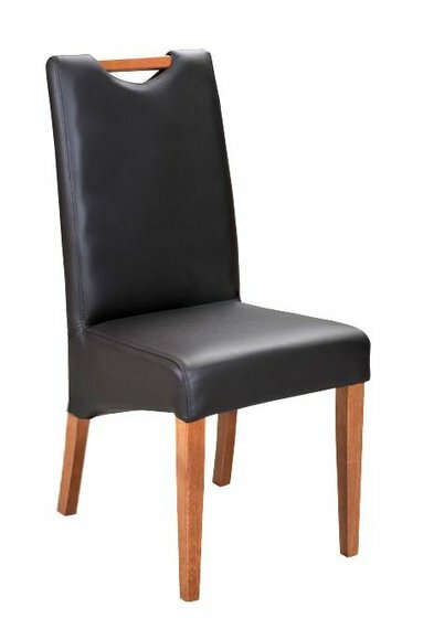 Lehnstuhl Design Sessel Holz Leder Polster Esszimmer Leder Gastro Stuhl