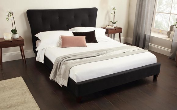 Chesterfield Englisches Bett Schwarz 160/180x200 Doppelbett Betten