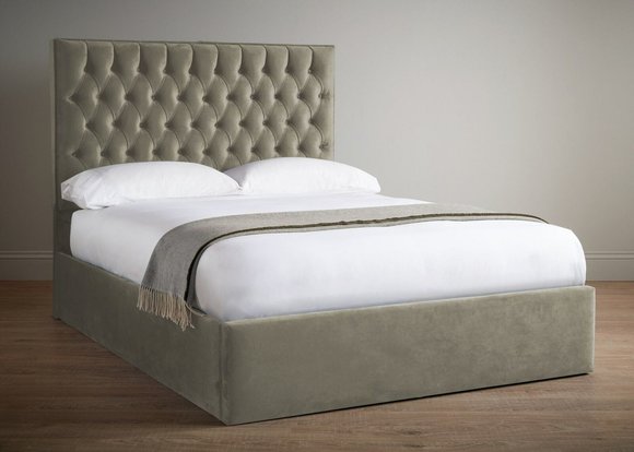Chesterfield Design Polster Beige Doppelbett Englisches 140/160/180x200