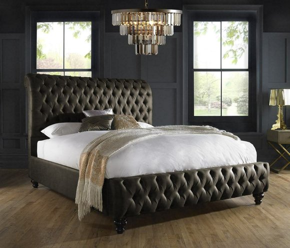 Chesterfield Textil Schlafzimmer Bett Doppel Betten Polster 140/160/180/200 cm
