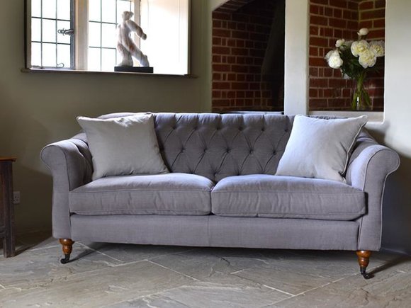 Chesterfield 3 Sitzer Sofa Couch Stoffsofa Polster Sitz Garnitur 3er Sofas