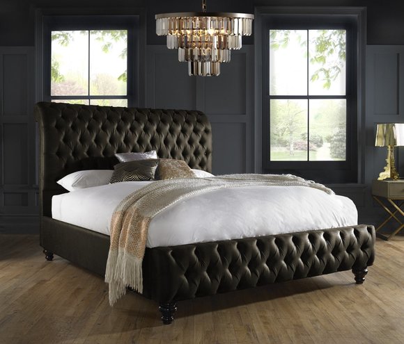 Chesterfield Bett Polsterbett Doppelbett Betten Big XXL Designer Luxus Bett