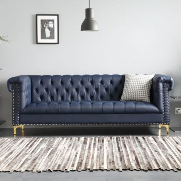 Chesterfield Leder Polster Design Sofa Luxus Deko Couch Klassische Sofa