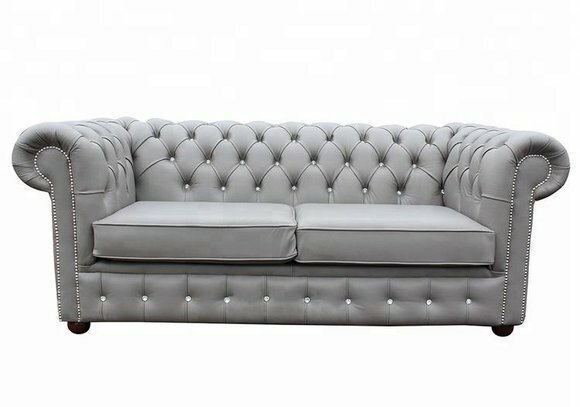 Graue Chesterfield Couch Büro Sofa Emfpangs Couchen Leder Textil