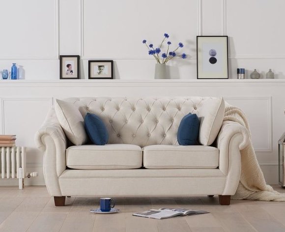 Chesterfield Sofa Deko Couch Polster Stoff Leder Couchen Garnitur Polster