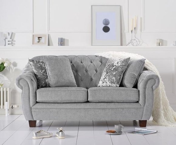 Chesterfield Deko Sofa Couch Polster Stoff Leder Couchen Garnitur Polster