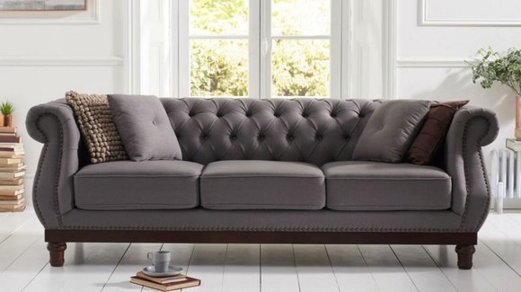 Chesterfield Sofa Couch Polster Deko Stoff Leder Couchen Garnitur Polster