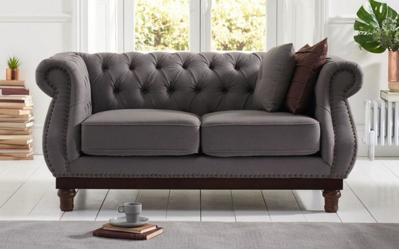 Deko Chesterfield Sofa Couch Polster Stoff Leder Couchen Polster Garnitur