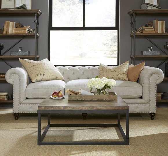 Chesterfield Sofa Couch Polster Stoff Leder Deko Garnitur Polster Couchen