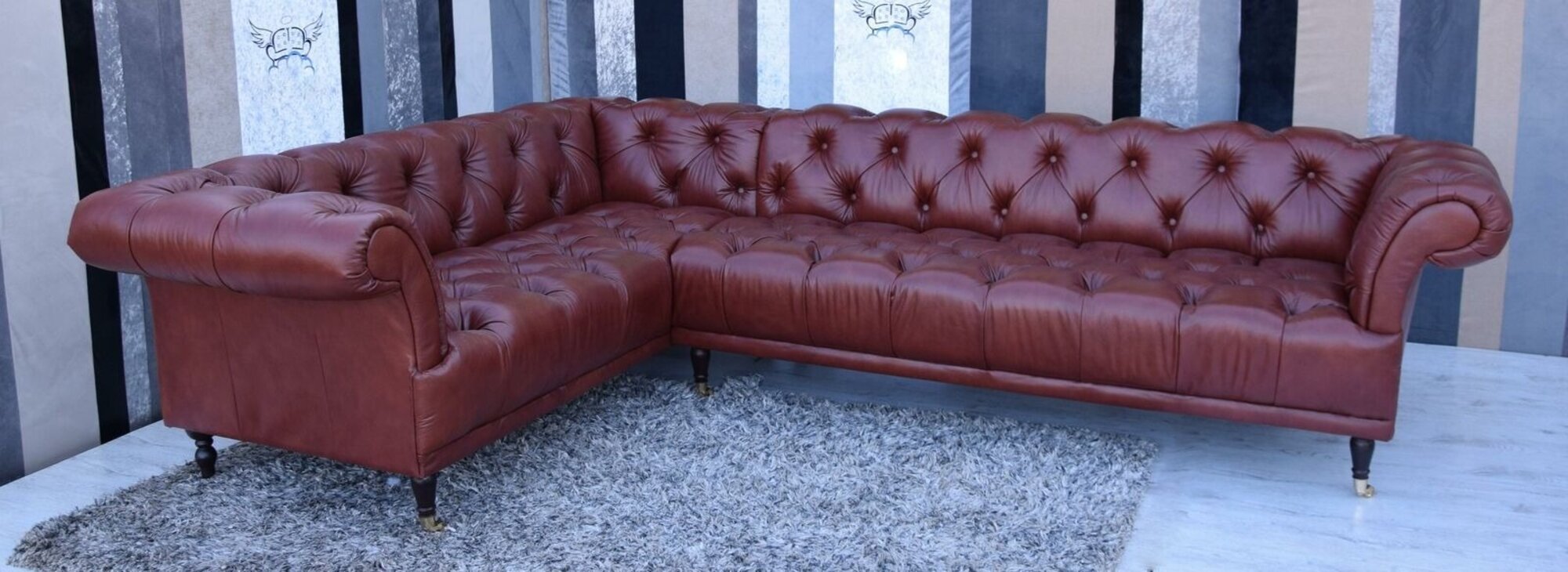 Chesterfield Sofa Eckcouch Couch Sitz Polster Garnitur -Maßanfertigung