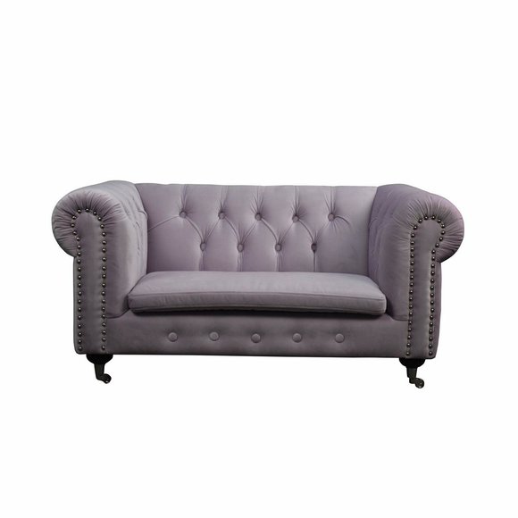 Chesterfield 2 Sitzers Klassische Luxus Barock Rokoko Sofa Textil Leder