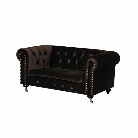 jvmoebel ® - Leder Sofa Couch Royal Braun Polster Zweisitzer Couch