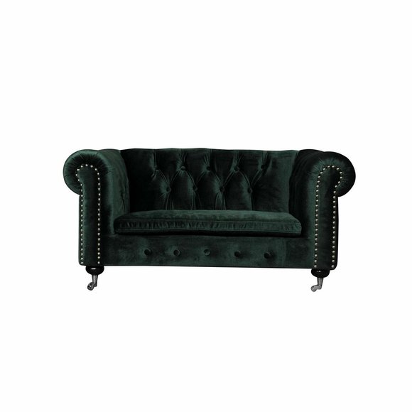 Chesterfield 2 Sitzer Klassische Luxus Barock Rokoko Sofa Textil Leder