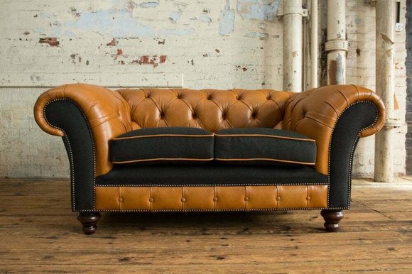 jvmoebel ® Leder Sofa Couch - Design Polster Zweisitzer Dekorative Couch