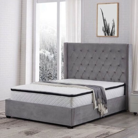 Bett Chesterfield Polsterbett Luxus Schlafzimmer Design Textil Betten Leder