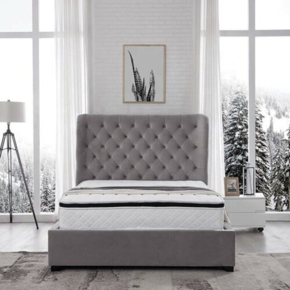 Design Chesterfield Leder Bett Hotel Schlafzimmer Betten Neu Samt Polster
