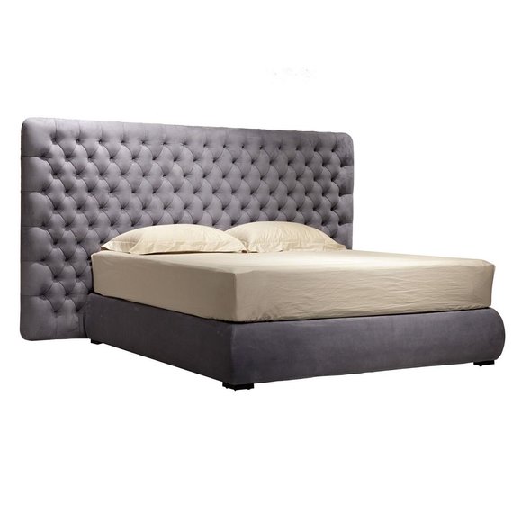 Bett Polster Design Luxus Doppel Hotel Betten Zimmer Chesterfield Grau