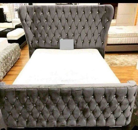 Chesterfield Hotel Doppel Leder Bett Schlafzimmer Polster Luxus Betten