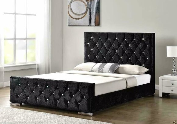 Luxus Chesterfield Hotel Polster Doppel Leder Bett Schlafzimmer Betten