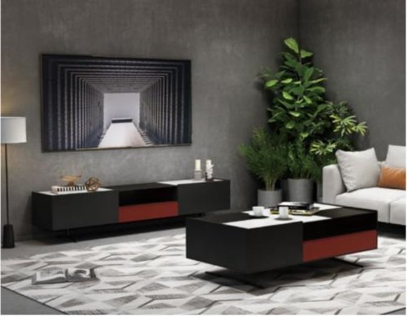 Italienische Designer Möbel 3tlg. Set Kommode + Couchtisch + RTV