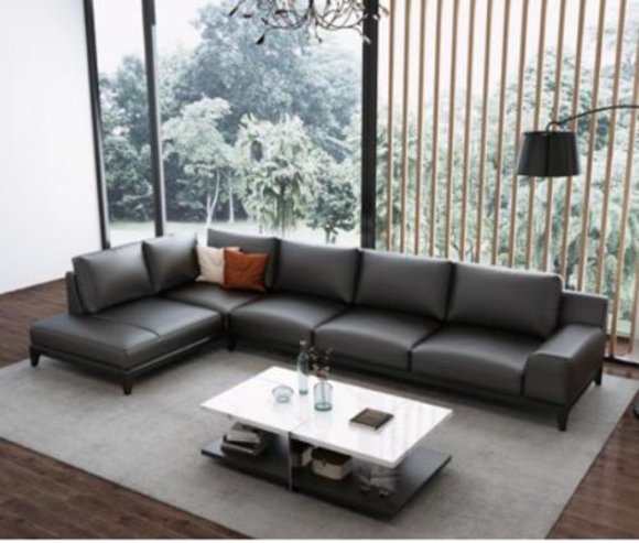 Designer Ledersofa Ecksofa Polster Eck Couch Sitz Eck L Form Deko Garnitur