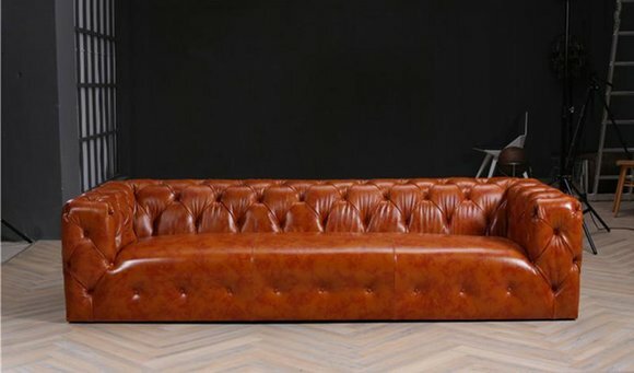 Chesterfield Sofa Couch Polster Stoff Leder Couchen Polster Garnitur 4 Sitzers