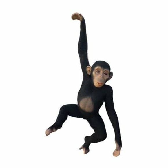 affe figur abstrakte figuren statuen moderne silber bemalt neu 95cm statue
